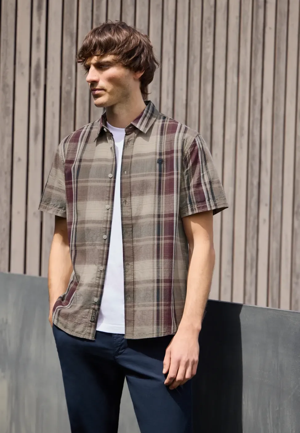 Chemise à manches courtes avec motif à carreaux