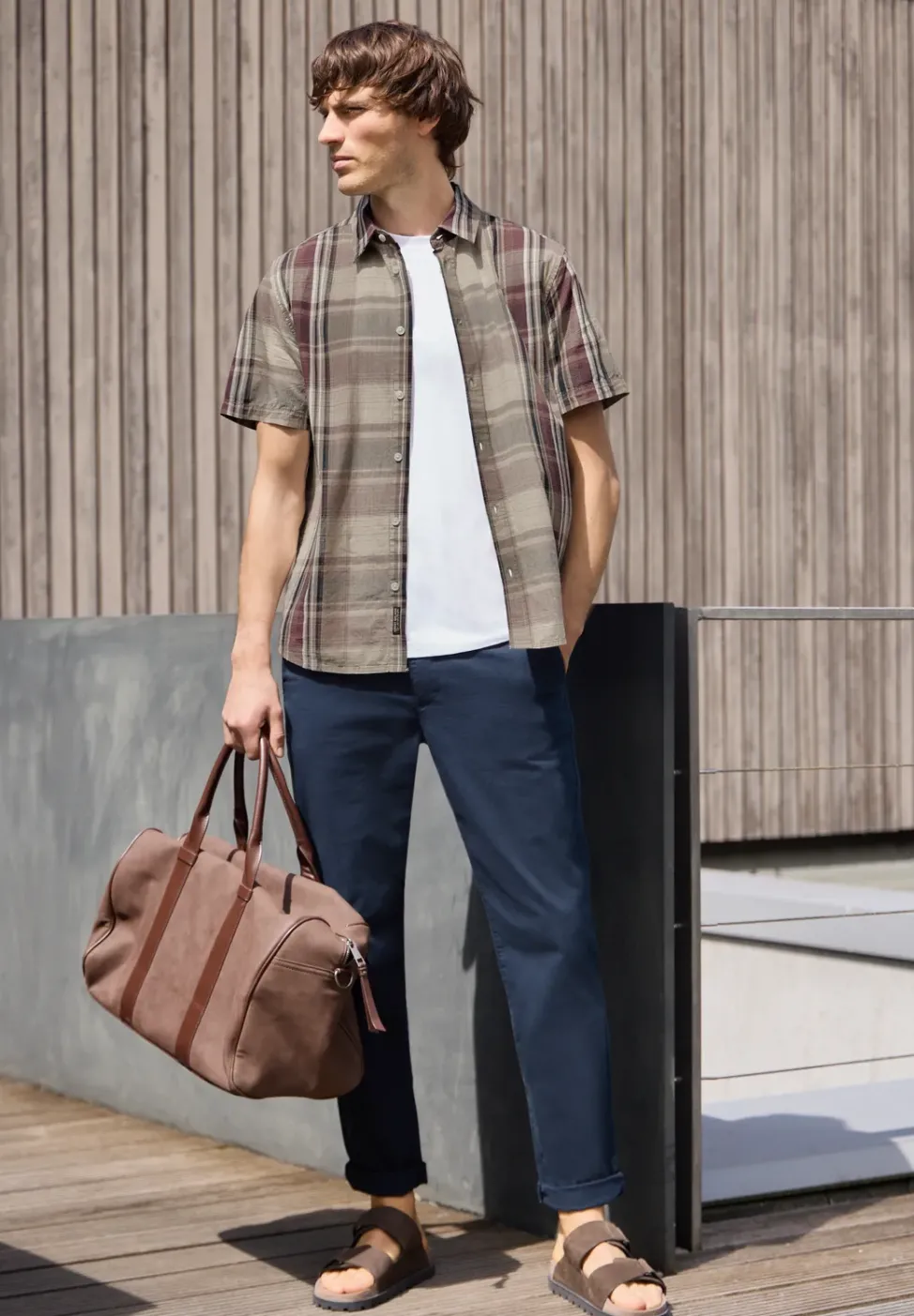 Chemise à manches courtes avec motif à carreaux