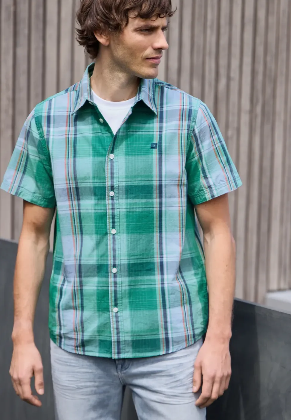 Chemise à manches courtes avec motif à carreaux