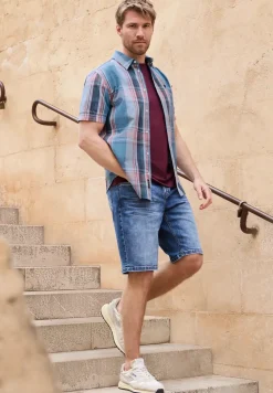 Chemise à manches courtes avec motif à carreaux