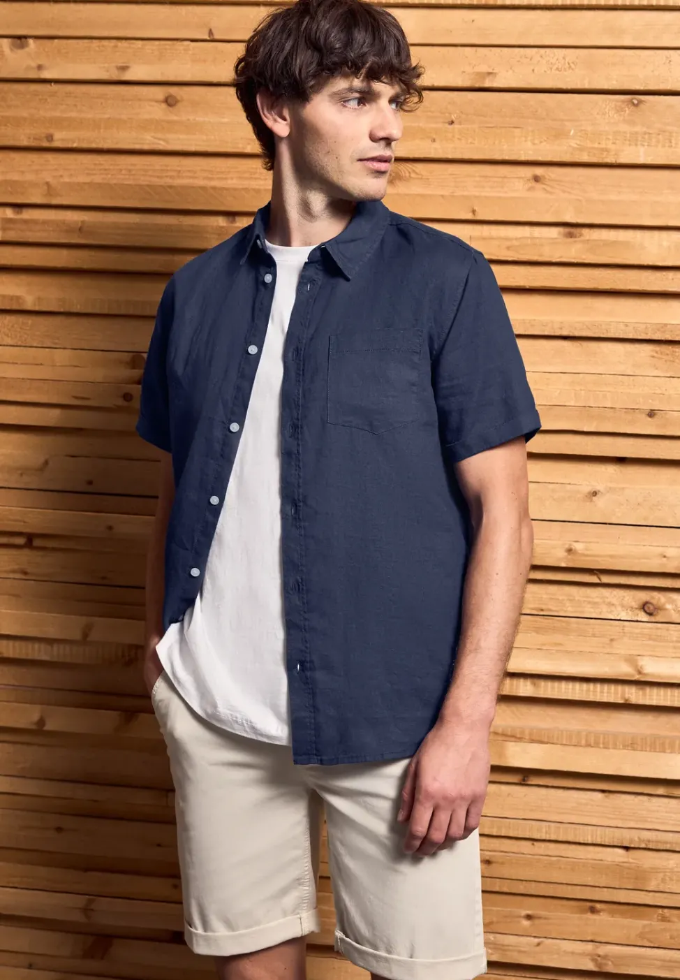 Chemise à manches courtes en lin