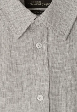Chemise à manches courtes en lin mélangé