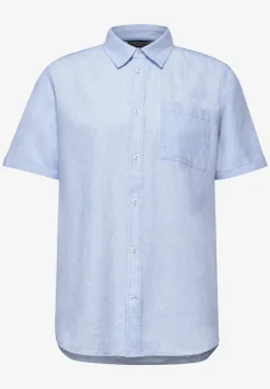 Chemise à manches courtes en lin mélangé