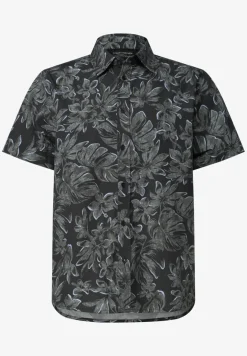 Chemise manches courtes en popeline imprimée