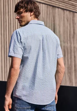 Chemise à manches courtes en qualité seersucker