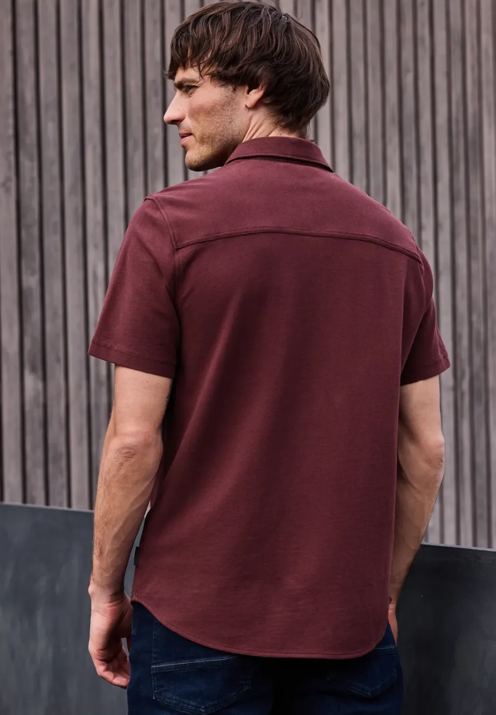 Chemise à manches courtes en qualité piquée