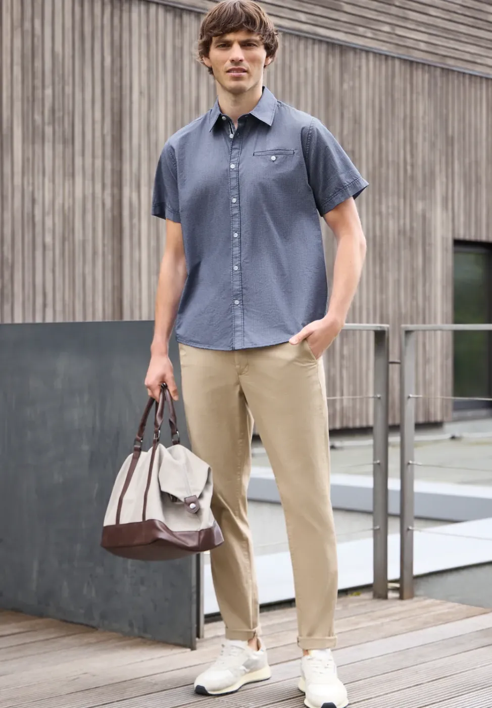 Chemise à manches courtes à imprimé minimal