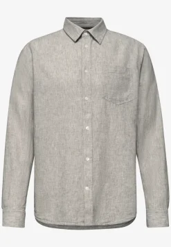 Chemise à manches longues en lin mélangé