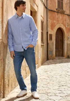 Chemise manches longues en seersucker