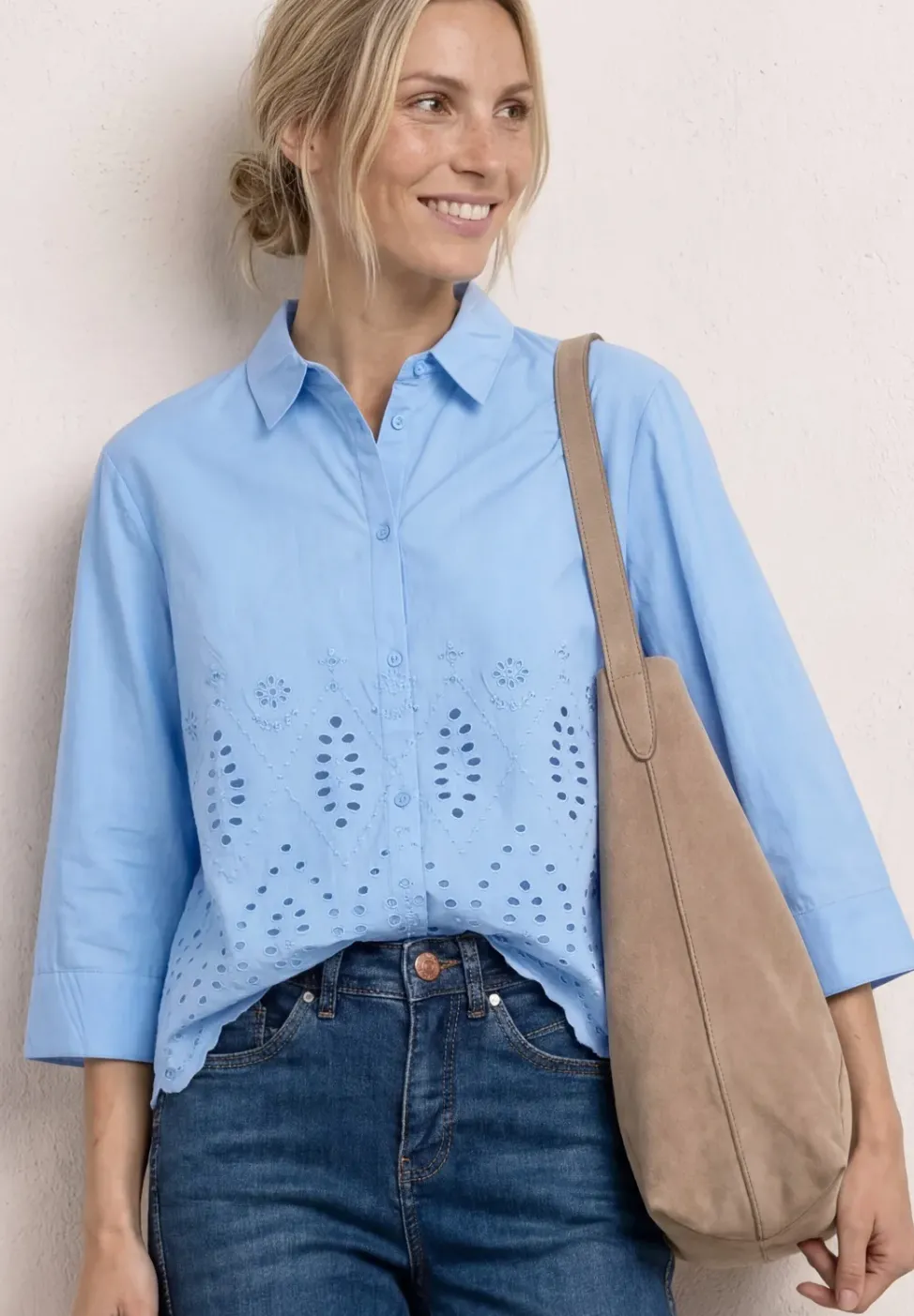 Chemisier avec broderie anglaise