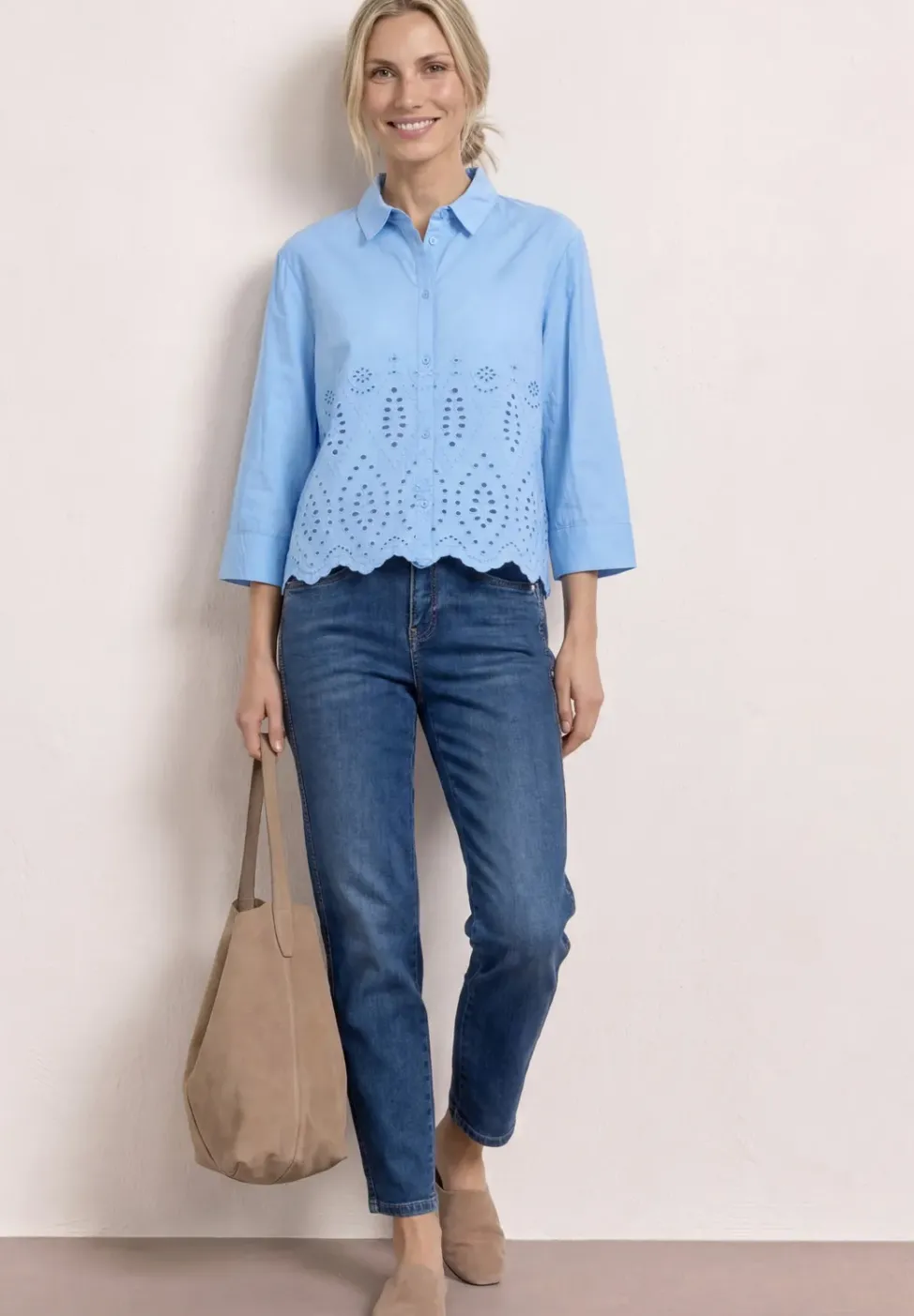 Chemisier avec broderie anglaise