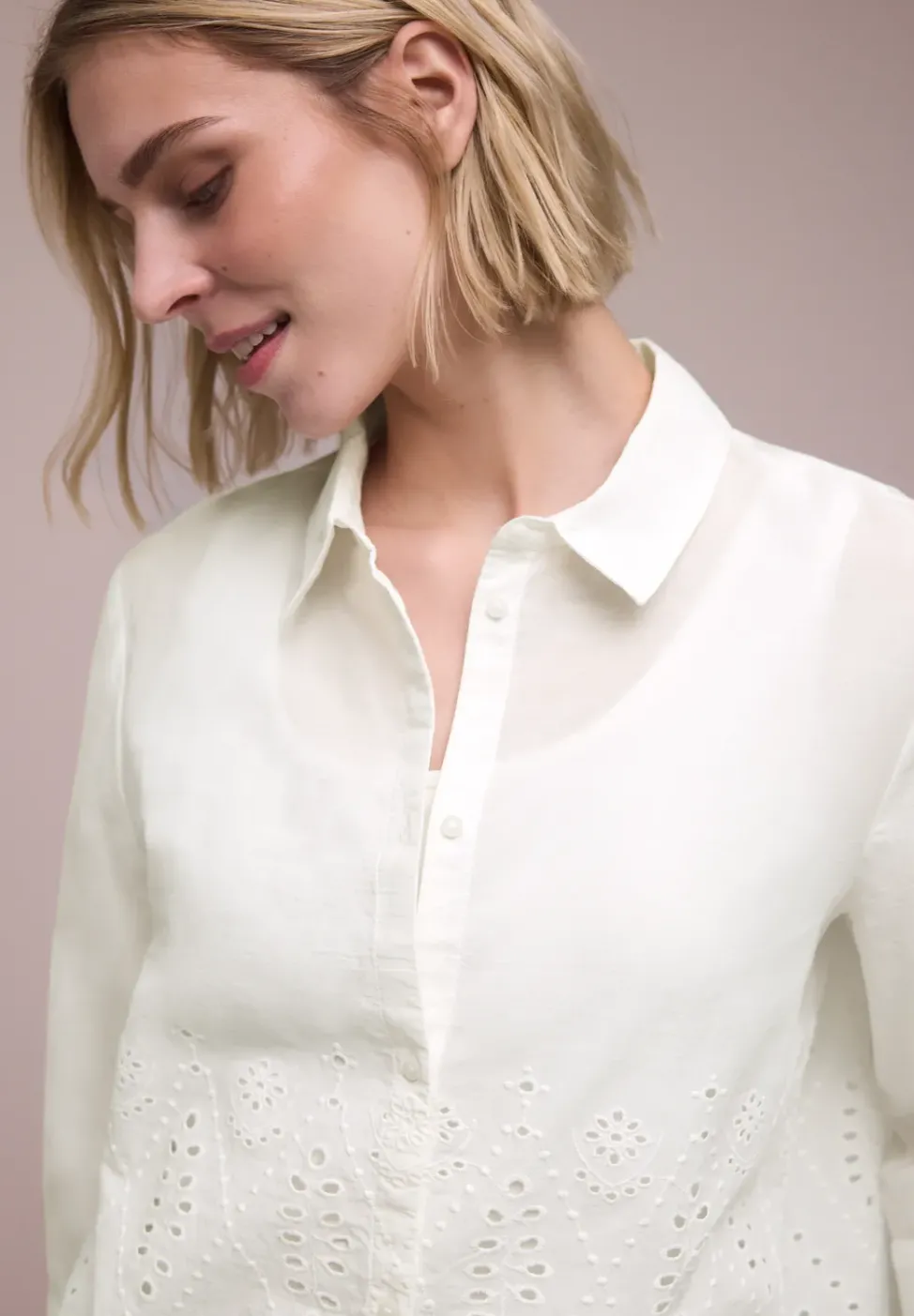 Chemisier avec broderie anglaise