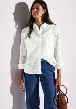 Chemisier avec broderie ajourée