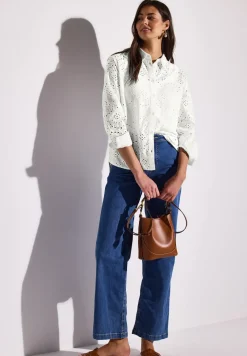 Chemisier avec broderie ajourée