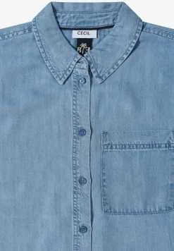 Chemisier à manches courtes en look denim