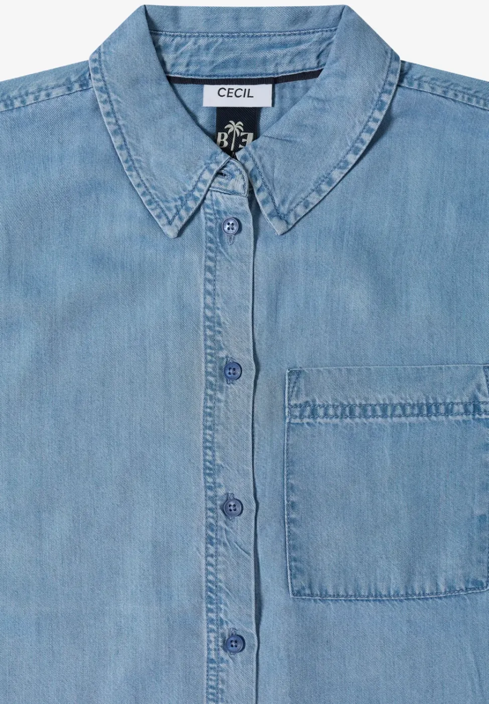 Chemisier à manches courtes en look denim
