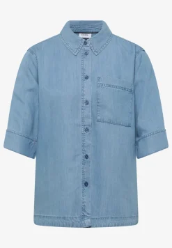 Chemisier à manches courtes en look denim