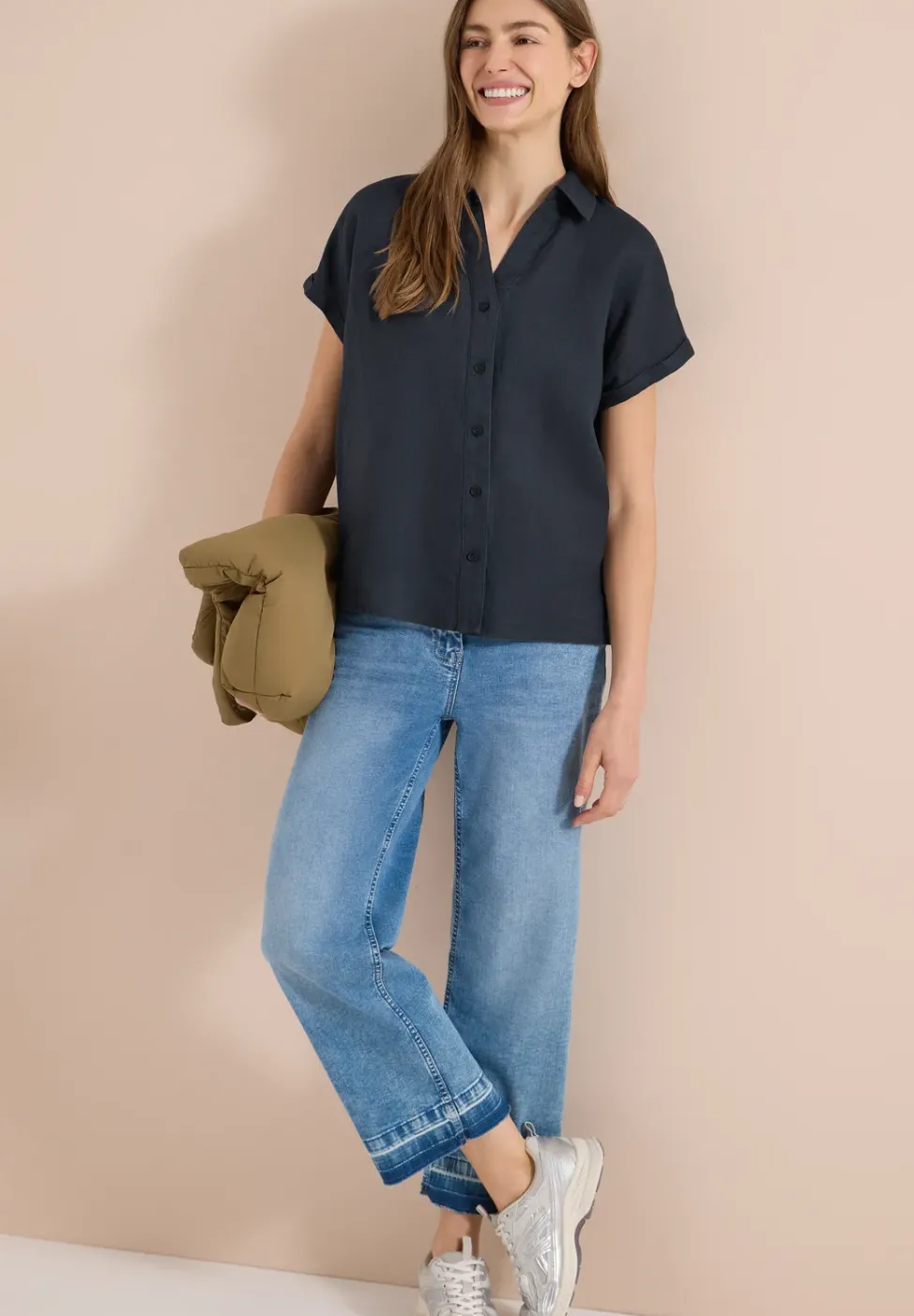 Chemisier à épaules tombantes en lin
