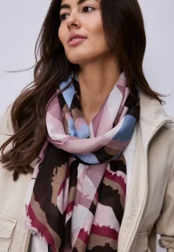 Foulard avec motif multicolore et wording