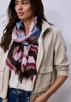 Foulard avec motif multicolore et wording