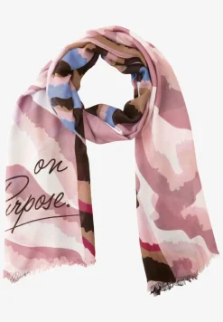 Foulard avec motif multicolore et wording