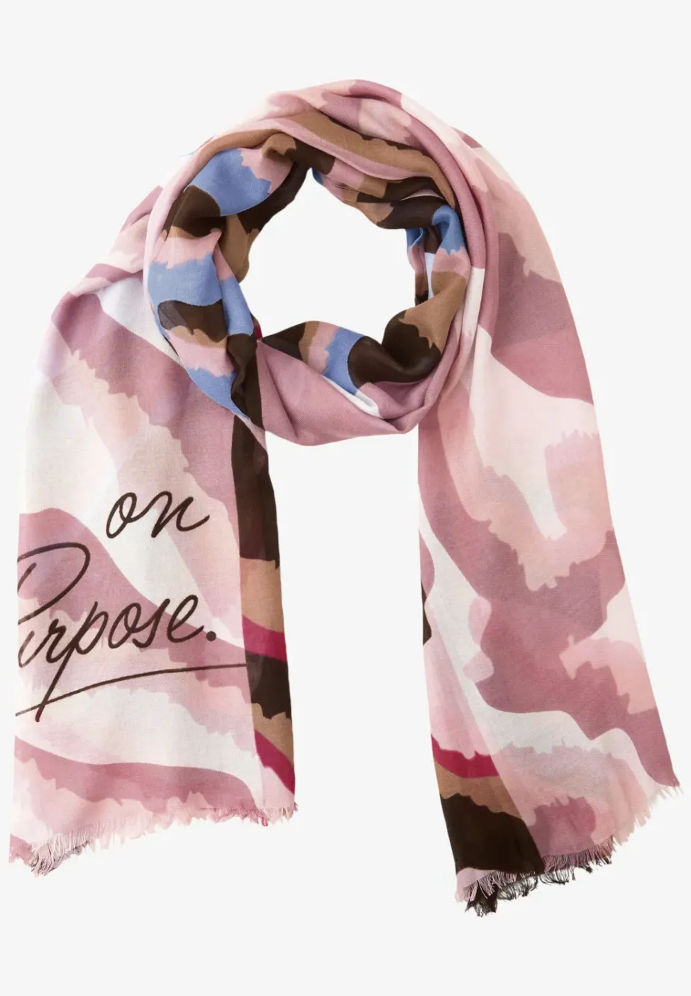 Foulard avec motif multicolore et wording