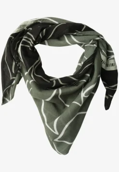 Foulard triangulaire avec impression de feuilles