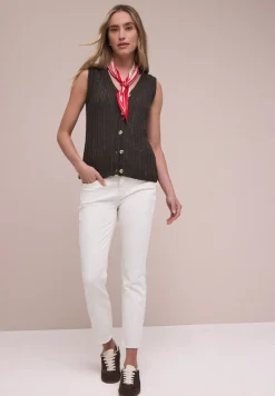 Gilet avec col en V et patte de boutonnage