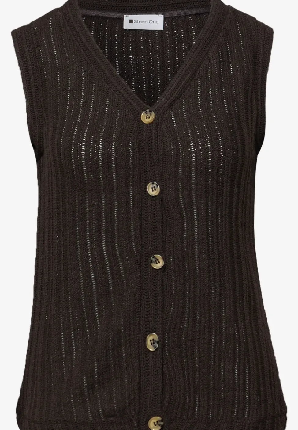 Gilet avec col en V et patte de boutonnage