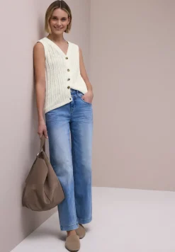 Gilet avec col en V et patte de boutonnage