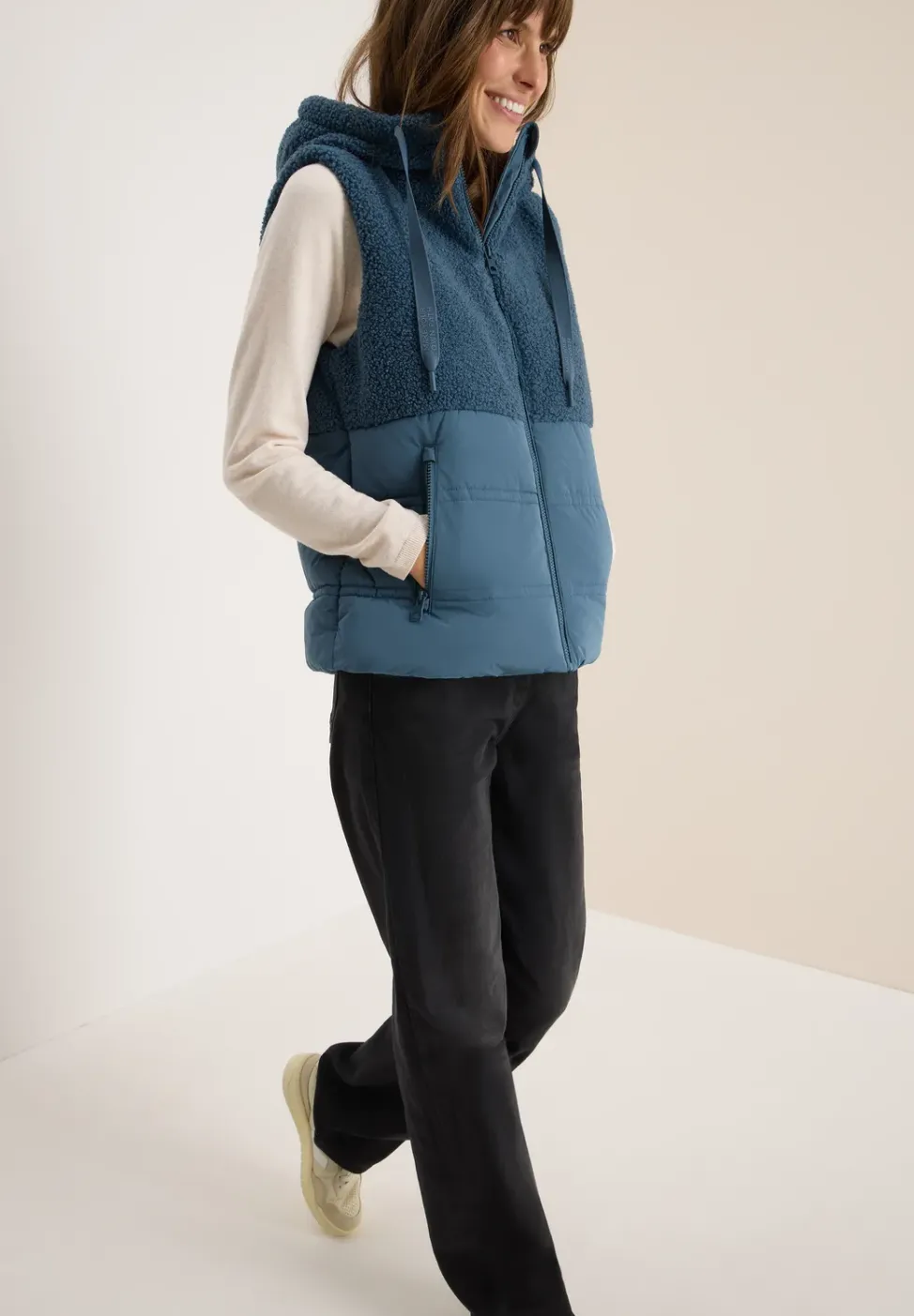 Gilet avec mélange de structures