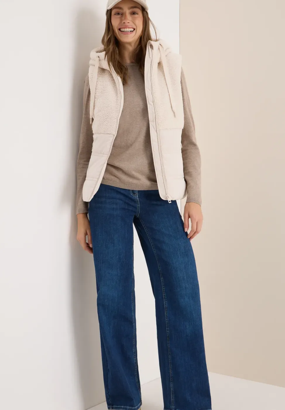 Gilet avec mélange de structures