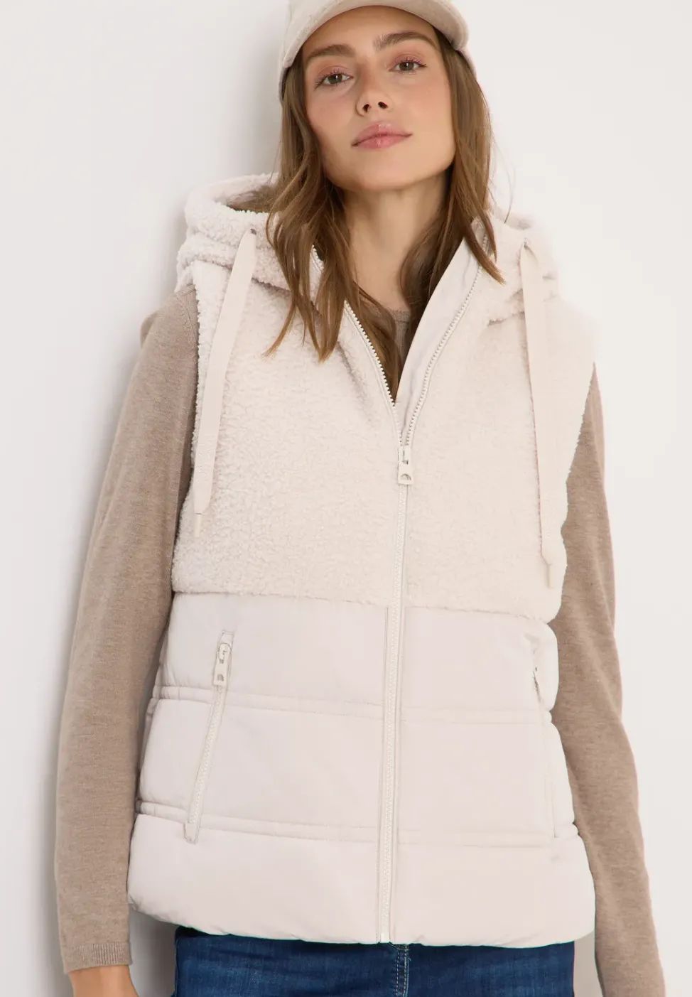 Gilet avec mélange de structures