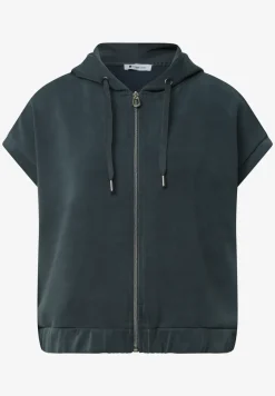 Gilet en aspect soyeux avec capuche