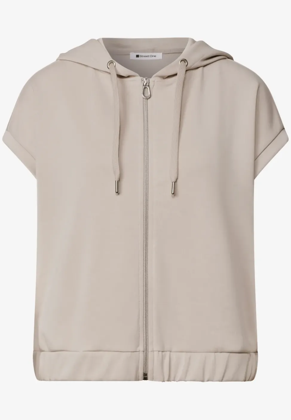 Gilet en aspect soyeux avec capuche
