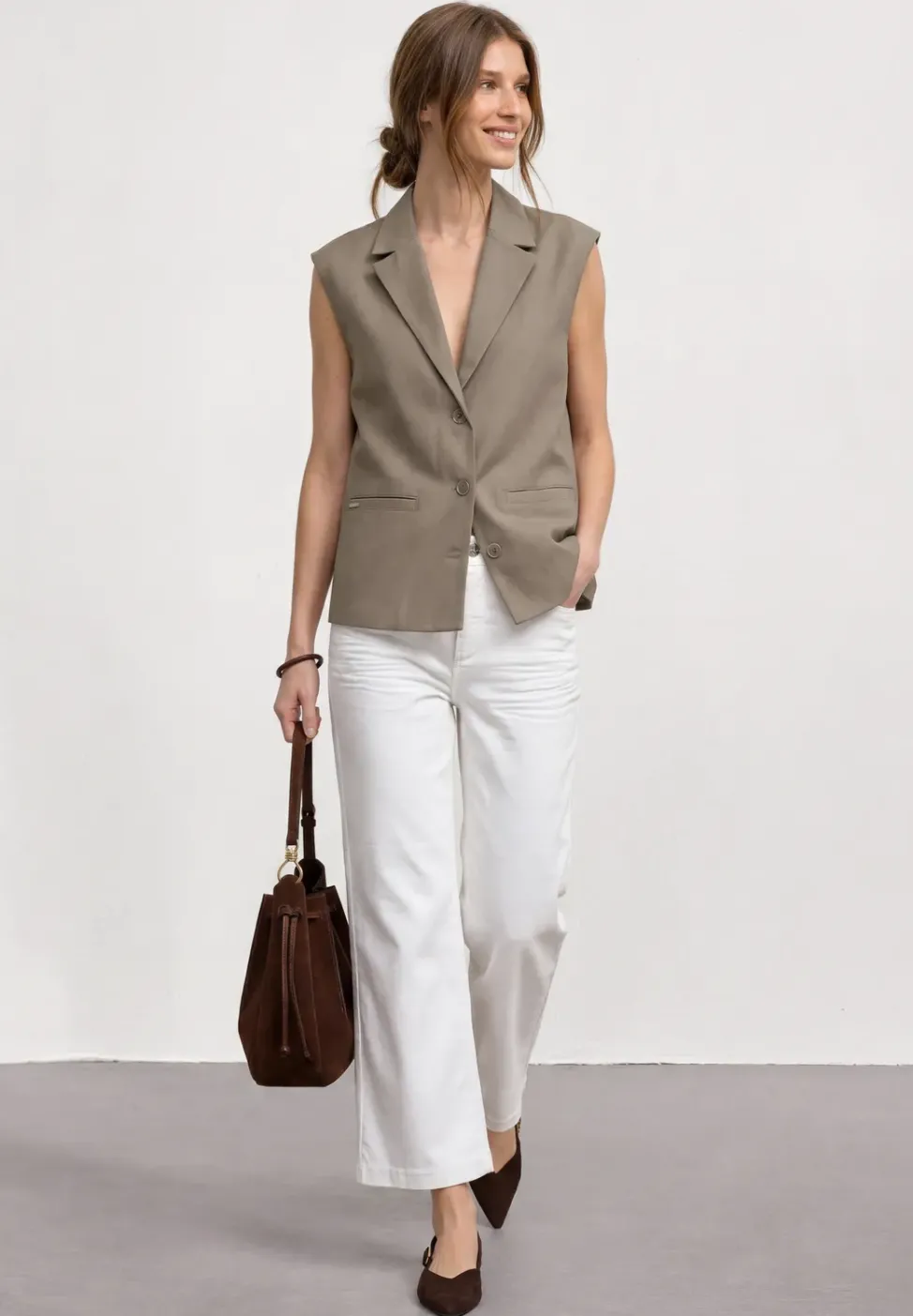 Gilet en ligne A avec col à revers