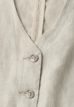 Gilet en lin à col V et boutons