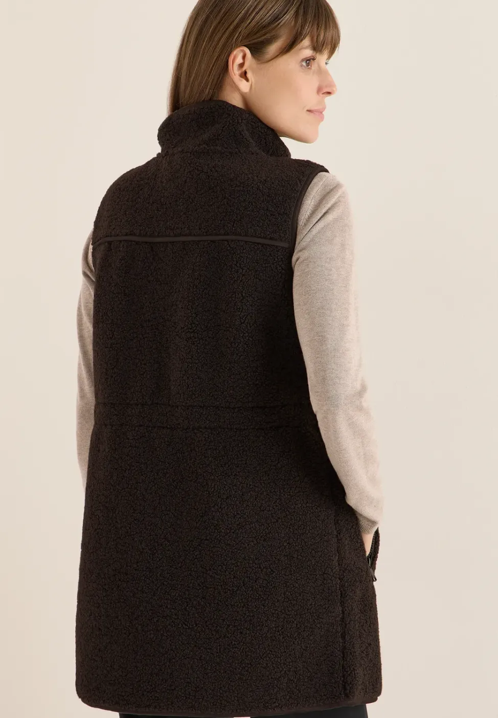 Gilet long en peluche