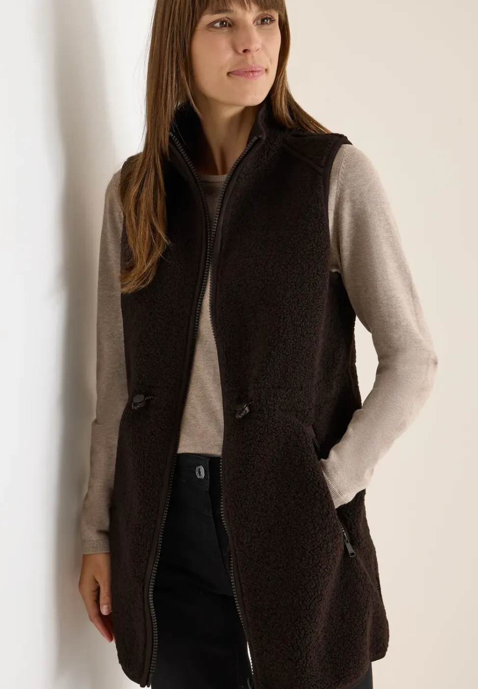 Gilet long en peluche