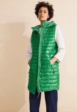 Gilet matelassé long à capuche