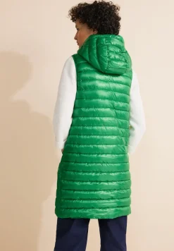 Gilet matelassé long à capuche