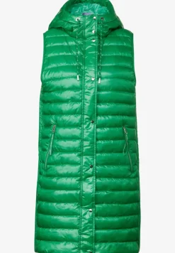 Gilet matelassé long à capuche