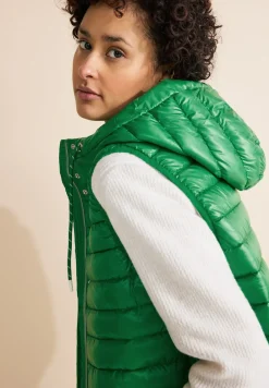 Gilet matelassé long à capuche