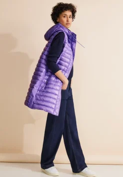 Gilet matelassé long à capuche