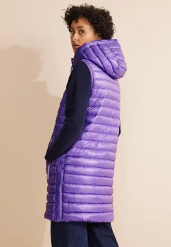 Gilet matelassé long à capuche