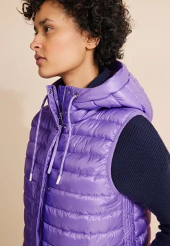 Gilet matelassé long à capuche
