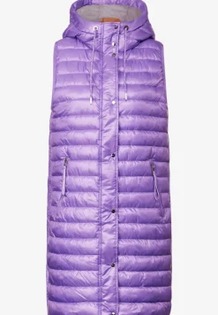 Gilet matelassé long à capuche