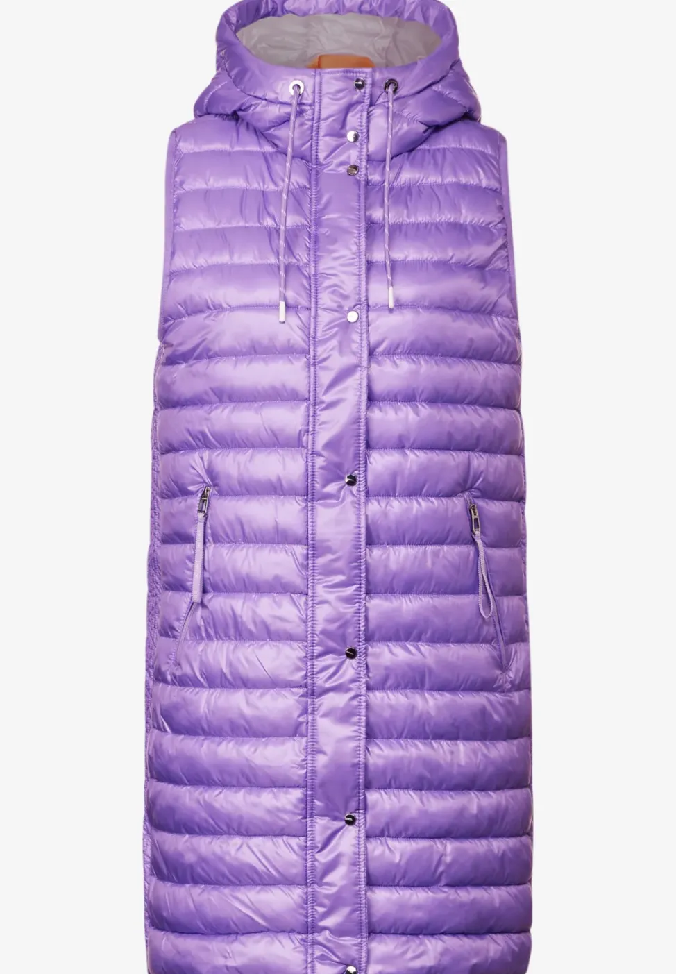 Gilet matelassé long à capuche