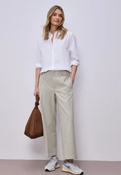 High Waist Pantalon à jambes larges avec détails de boutons