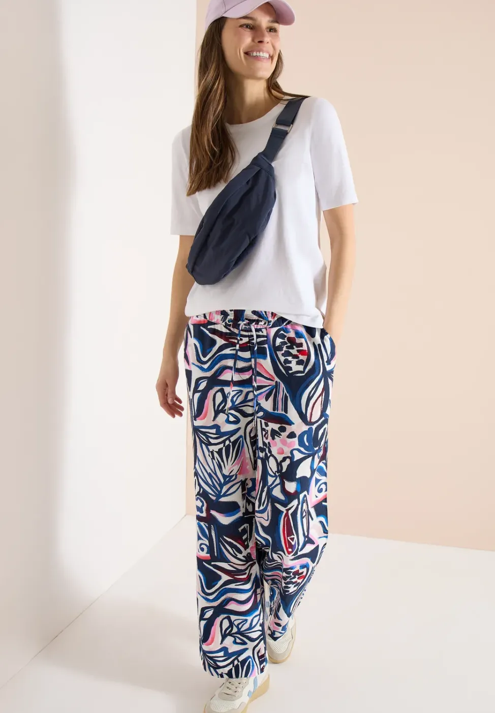 High Waist Wide Leg Pantalon avec imprimé